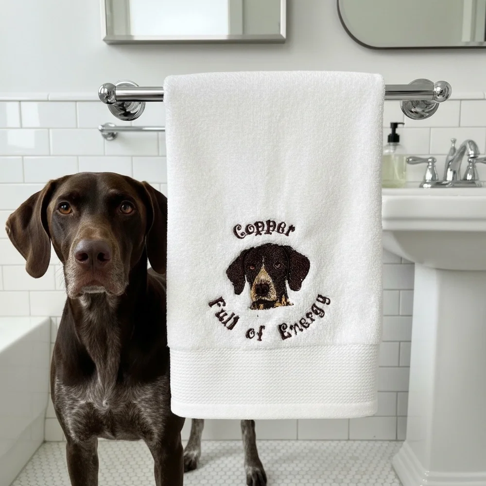 Hand Personalized Embroidered Towel your pet’s name dog, cat horses, any pet
